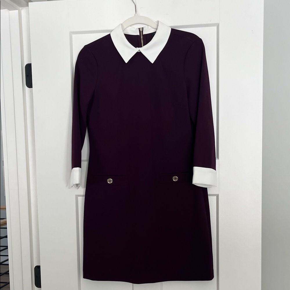 Tommy Hilfiger Collared Shift Dress Purple - Size 4 - NWOT - Picture 3 of 8